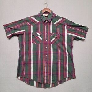 Western Frontier Mens Multicolor Short Sleeve Pearl‎ Snap Western Shirt Size XL